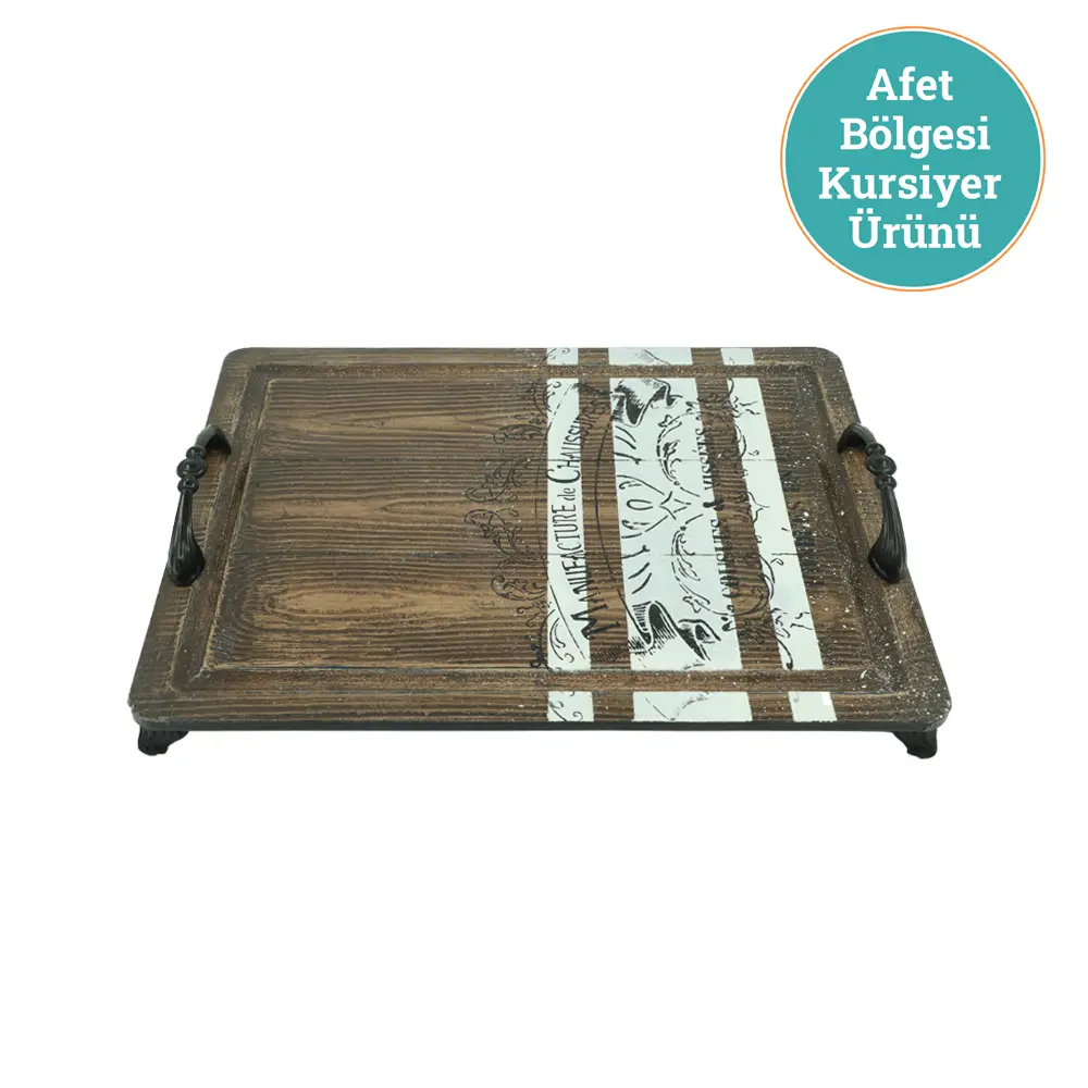 AHŞAP BOYAMA TEPSİ-KAHVERENGİ-2