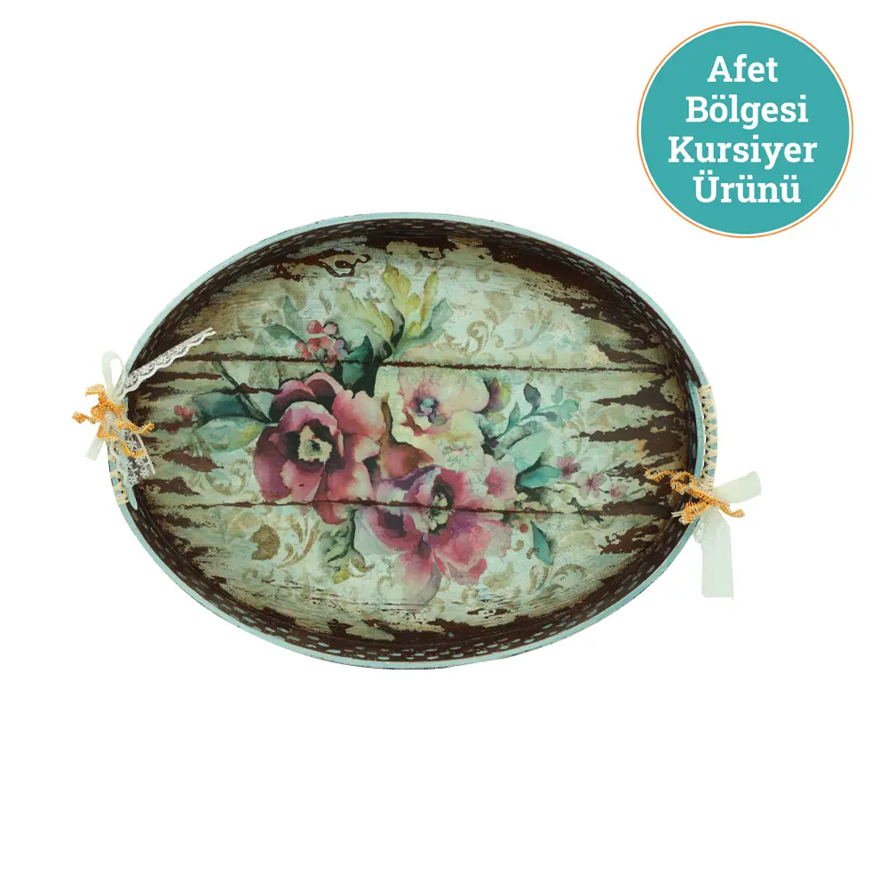 AHŞAP BOYAMA TEPSİ TOZ MAVİ