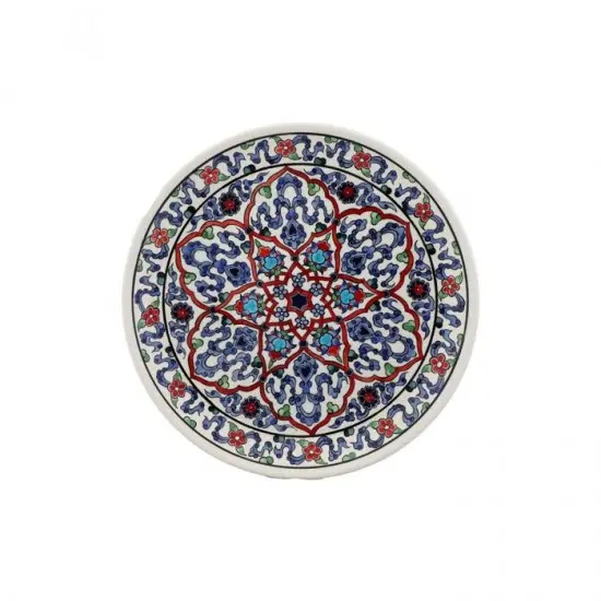 ÇİNİ TABAK - 6 DİLİM KIRMIZI YILDIZ-KIRMIZI-1