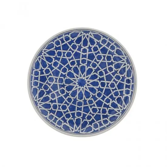ÇİNİ TABAK - MAVİ ZEMİNLİ YILDIZ GEÇME-MAVI-1