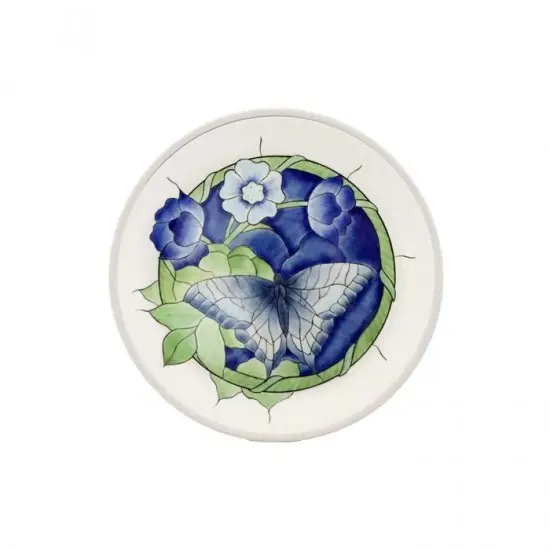 ÇİNİ TABAK MAVİ KELEBEK-MAVI-1